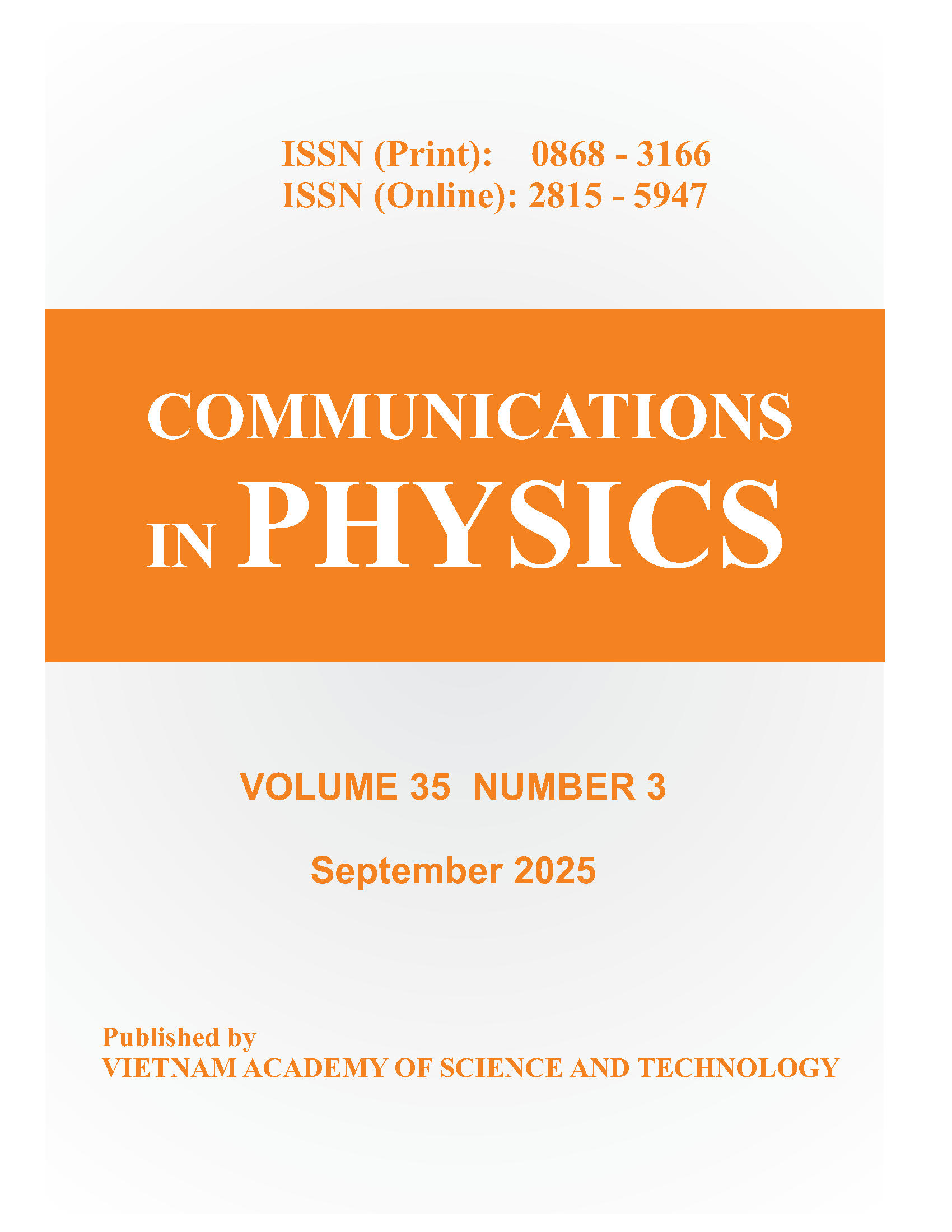 Communications in Physics, Cover 1